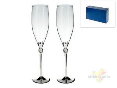 ФОТОГРАФИЯ Бокал на удлинённой ножке (для шампанских и игристых вин), набор 2пр. d=5см h=26см v=200мл (стекло, 