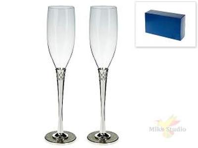 ФОТОГРАФИЯ Бокал на удлинённой ножке (для шампанских и игристых вин), набор 2пр. d=5см h=28см v=200мл (стекло, 