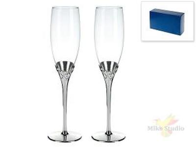 ФОТОГРАФИЯ Бокал на удлинённой ножке (для шампанских и игристых вин), набор 2пр. d=5см h=25,5см v=200мл (стекло